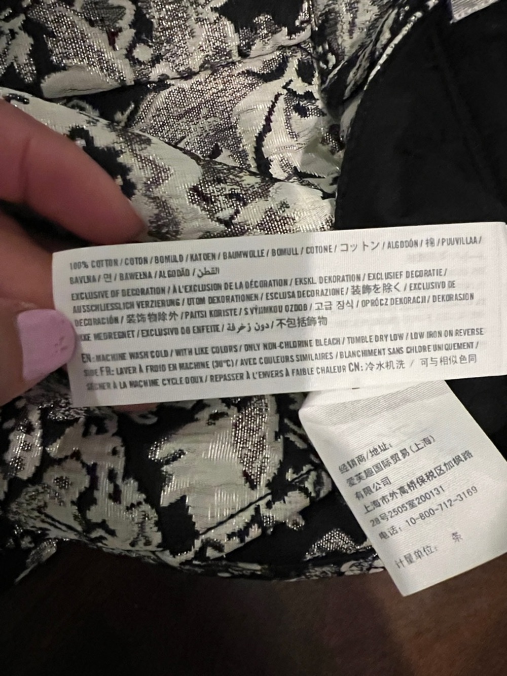 Abercrombie & Fitch Black and Cream Floral Jeans Dress Pants - Picture 9 of 9